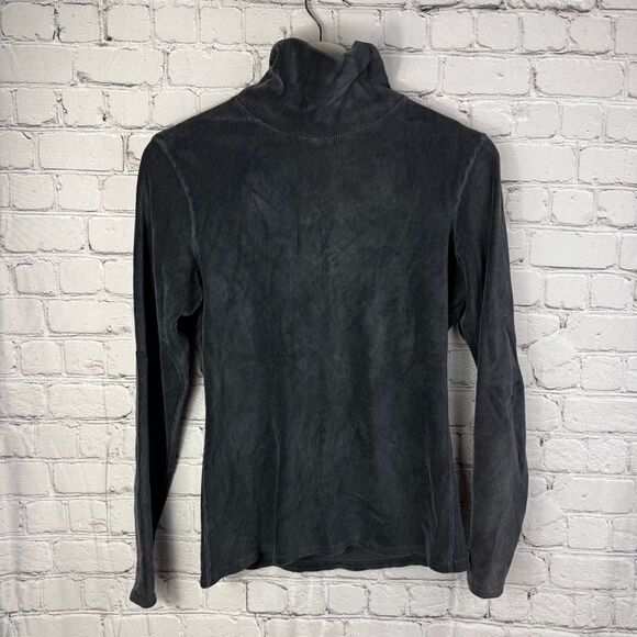Gap Vintage 90s Y2K Velvet Mock Neck Long Sleeve Top Size Medium - Picture 1 of 8